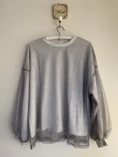 JaVaチュールレイヤード ロンT グレー