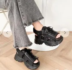 WEGO 厚底レースアップリボンサンダルのサムネイル