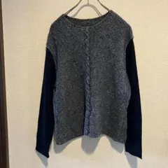 T4716*MODA*モーダ*セーター*ウール混*レディースL*日本製*グレー