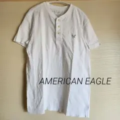 AMERICAN EAGLE ヘンリーネックTシャツ ホワイト