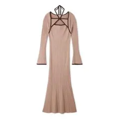 リブ編みロングニットワンピース　lilybrown 美品