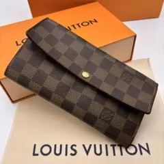 ルイヴィトン✨ダミエ✨ポルトフォイユサラ 10枚 長財布✨鑑定済み✨二つ折り財布