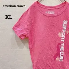 美品✨️ 【XL】 半袖 Tシャツ ピンク ロゴ トップス レディース カジュアル