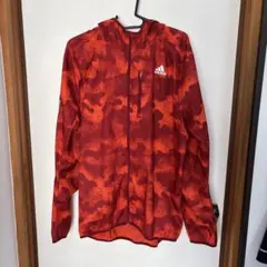美品　adidas Run Icon Wind Jacket 赤・オレンジ迷彩