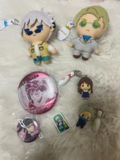 呪術廻戦　マスコット　缶バッチキーホルダー、消しゴムのセット　五条悟　七海建人