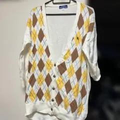 Burberryアーガイル柄カーディガン 五分袖 ホワイトのサムネイル