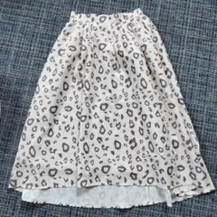 ヒョウ柄 フレアロングスカート Lサイズのサムネイル