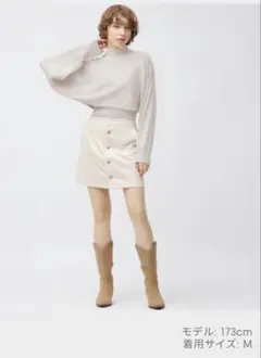 【美品】クロップドセーター　マルチウェイセーター　GU ジーユー　ベージュ