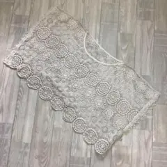 【earth music&ecology】総レース刺繍ベストトップス サイズF