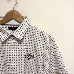 Callaway キャロウェイ　ゴルフウェア　ポロシャツ　ホワイト　白　総柄