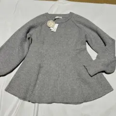 【新品未使用タグ付き】プロズヴェール　ラグランペプラムリブニット