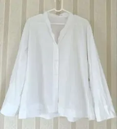 【UNIQLO ➕J】ホワイト 長袖シャツ 前ボタンブラウス