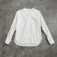 無印良品 ホワイト オックスフォードバンドカラーシャツ Sサイズ