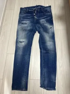 DSQUARED2！ダメージ加工 ダークブルーデニムパンツ