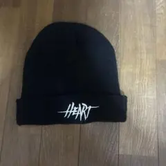 ニット帽 ビーニー ブラック HEART