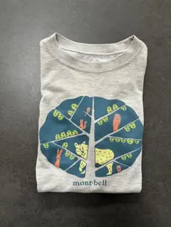 中古 mont-bell 半袖 Tシャツ WIC 130 サイズ グレー
