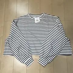 ストライプ バルーンスリーブ Tシャツ ショート