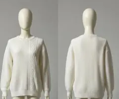 【新春値下げ】ホワイトニットセーター クルーネック