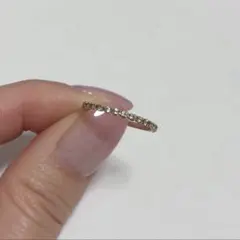 Pt900 ダイヤ0.20ct V字リング ハーフエタニティ 14号 箱付