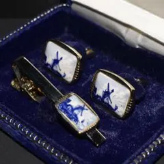 IWATAYA 陶器 風車 カフス ネクタイピン メンズ レディース