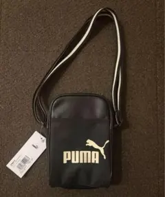 【新品】PUMA ブラック キャンバス ポータブル ショルダーバッグ