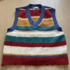 LOVE N SHOW マルチカラー Vネックニットベスト