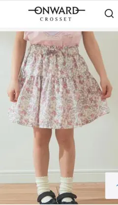 100cm anyfam スカパン ホワイト 花柄