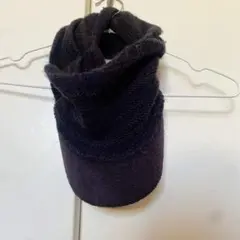 黒 ツバ付きニット キャップ