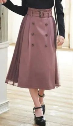 INGNI♡サイドチュールプリーツトレンチミディスカート