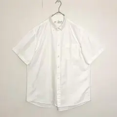 【未使用に近い★人気定番★XL】無印良品半袖ボタンダウンシャツ★ホワイト 白★