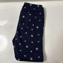 ユニクロ フリースレギンスパンツ 110cm 紺 星柄