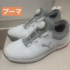 PUMA ゴルフシューズ DISC ホワイト グレーダイヤル式のサムネイル