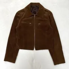 コーデュロイジャケット ショート丈 コットン100% ブラウン M相当