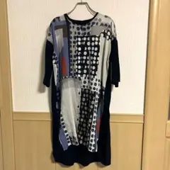 【良品✨】ジオメトリック柄　幾何柄　ロングチュニック　マルシェ、ドゥ