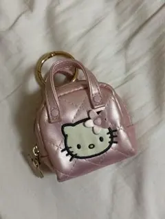 サンリオ　キルティング　パステルピンク　ハローキティ　ミニポーチ　キーリング