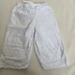 ZARA 白刺繍ズボン　ボトムス　ワイドズボン　ズボン　ザラキッズ