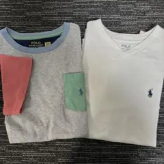 ポロラルローレン　半袖Tシャツ　２枚セット　カラフル　ホワイト　Ｖネック