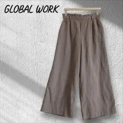 グローバルワーク ハイウェスト ワイドパンツ 軽量 薄手 春向け ゆったり L