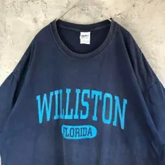 A2648古着　Tシャツ ネイビー　バックワンポイント