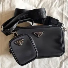 【PRADA】ブラック ショルダーバッグ ミニ ポーチ付き