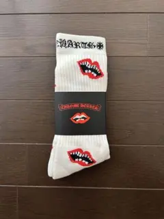 CHROME HEARTS ソックス 靴下 ホワイト リップ柄
