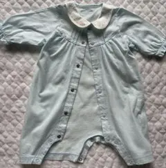 ミキハウス 水色 ツーウェイ・ドレスオール50〜60