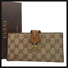 数量限定モデル GUCCI グッチ 長財布 ジャッキー GG キャンバス