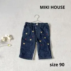 【MIKIHOUSE】 男の子　パンツ　デニム　刺繍　90 プッチー　半ズボン