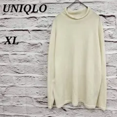 ユニクロ【XL】3Dエクストラファインメリノタートルネックセーター オフホワイト