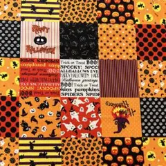 ルシアン ハロウィン パッチワーク柄 生地 108×1m