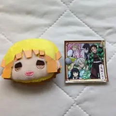 鬼滅の刃 きゃらまるマスコットバッジ 我妻善逸　シールおまけ