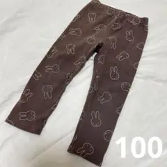 プティマイン ミッフィー 総柄 レギンス ブラウン ベビー キッズ 100cm