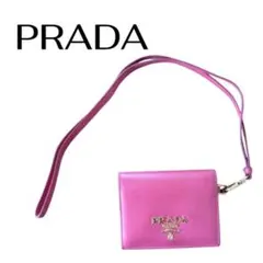 PRADA プラダ サフィアーノ カードケース IDケース ストラップ付