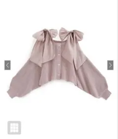 GRL ショルダーリボンオフショルラメニットカーディガン[gn334]